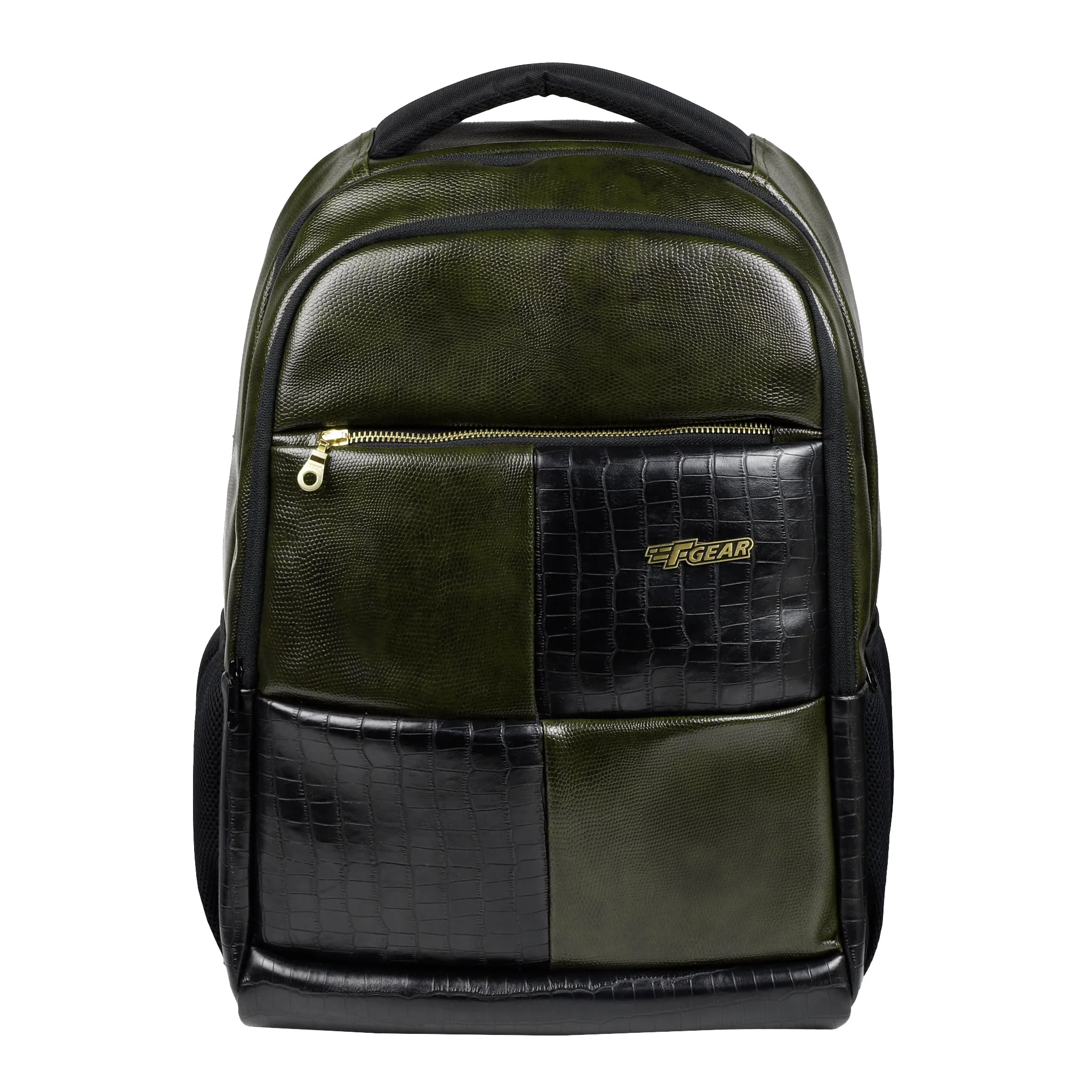 Knockout 26L Green Vegan Leather Laptop Backpack