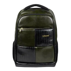 Knockout 26L Green Vegan Leather Laptop Backpack