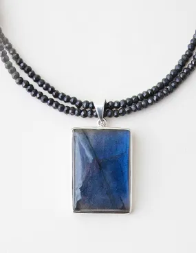 Labradorite and Black Onyx Necklace - One-of-a Kind