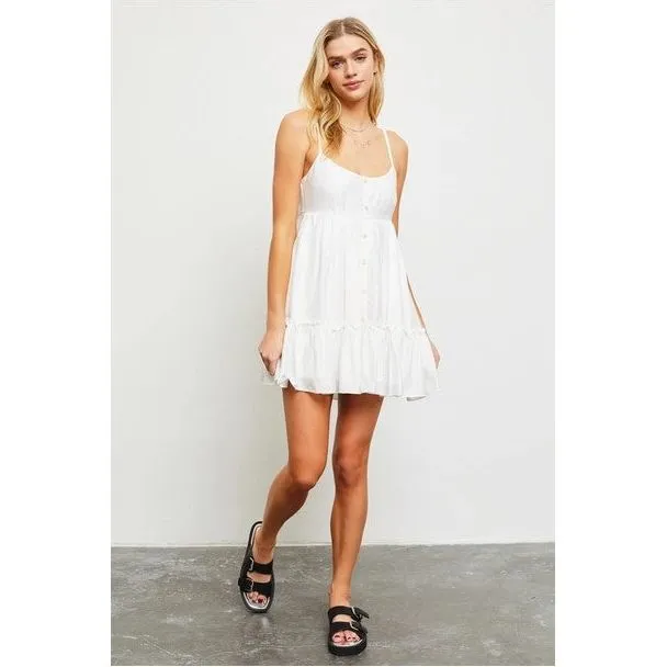 Lace Trimmed Tie Back Dress