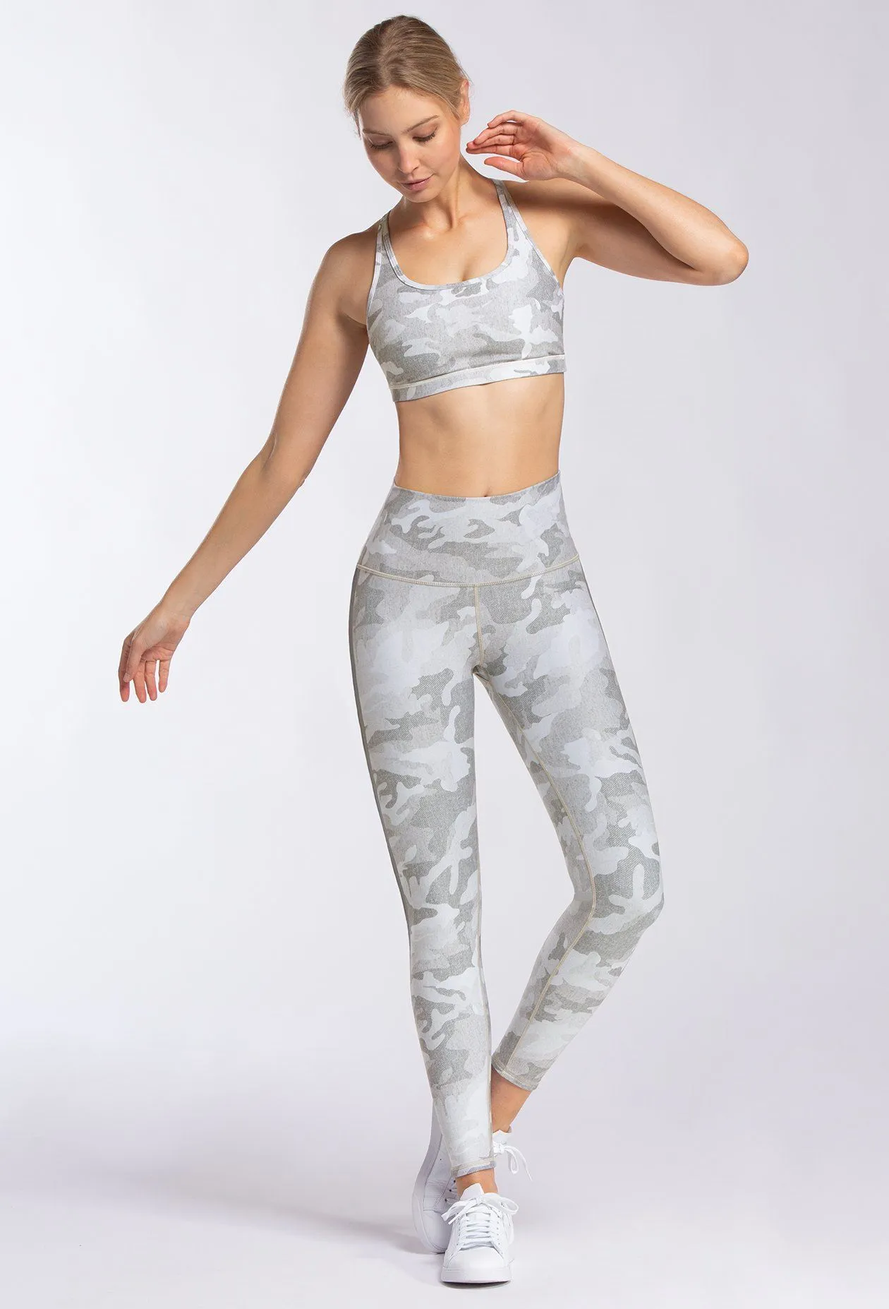 Light Grey Heather Camo Strappy Bra