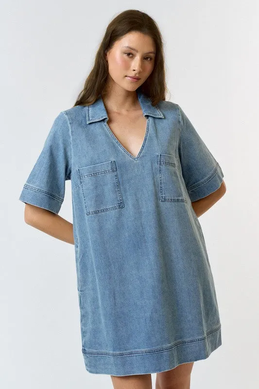 Light Wash Denim Dress