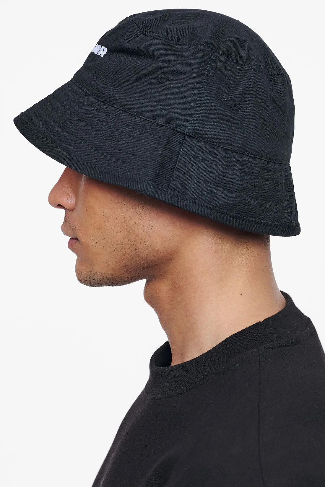 Logo Cotton Twill Bucket Hat Black