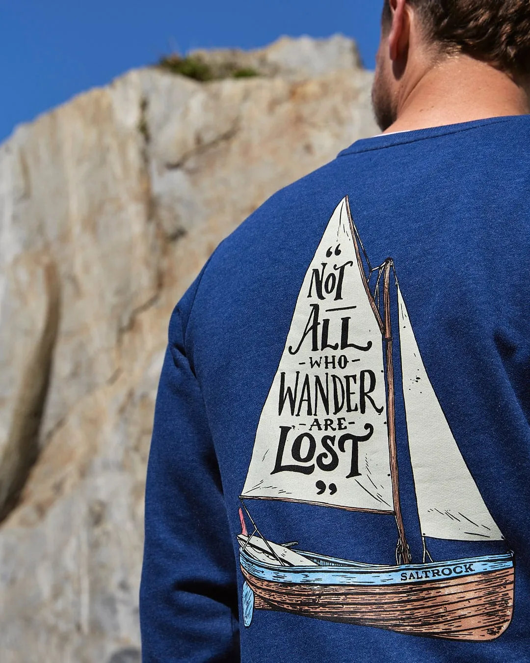 Lost Ships - Mens Crew Sweat - Dark Blue