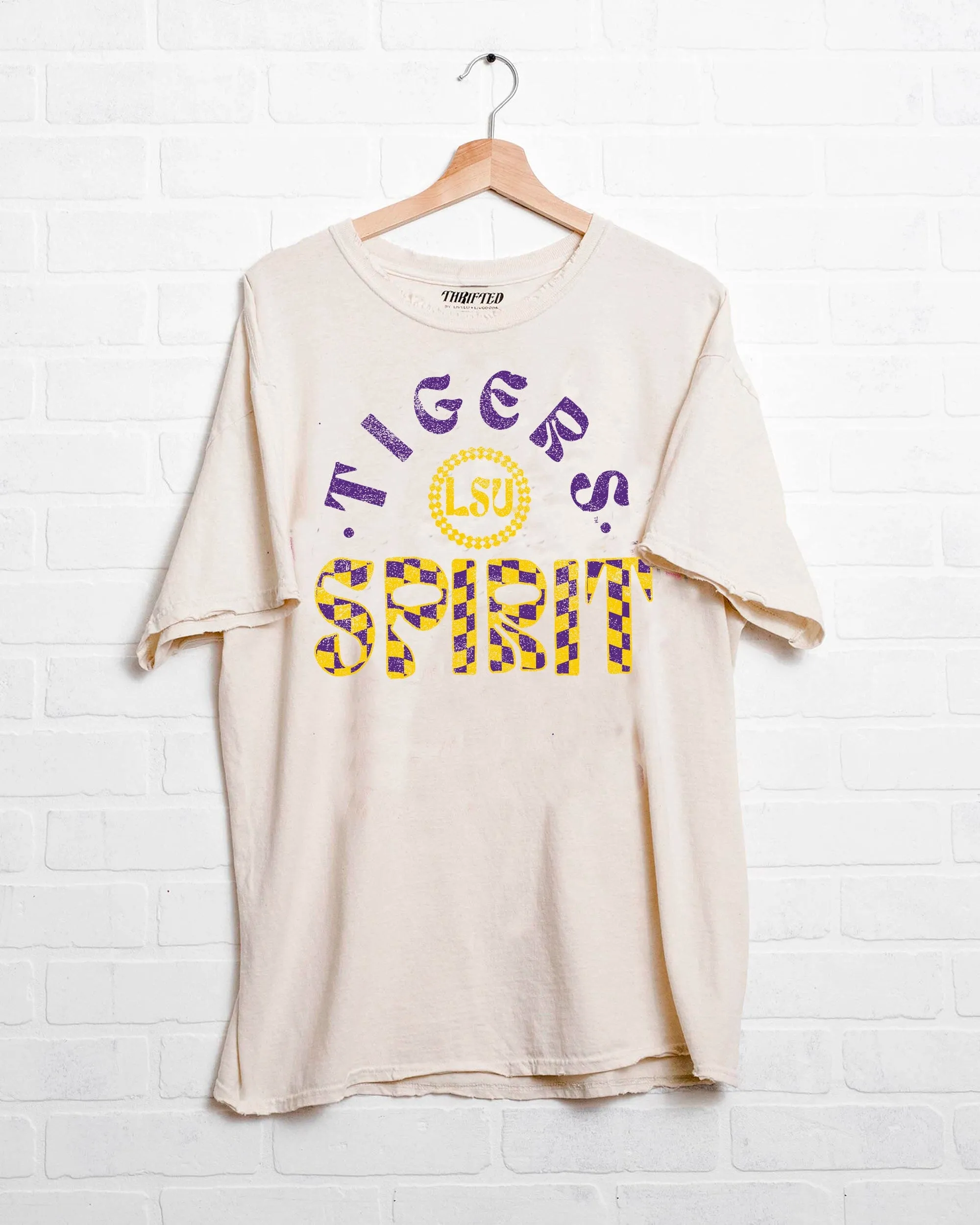 LSU Tigers Spirit Off White Thrifted Tee