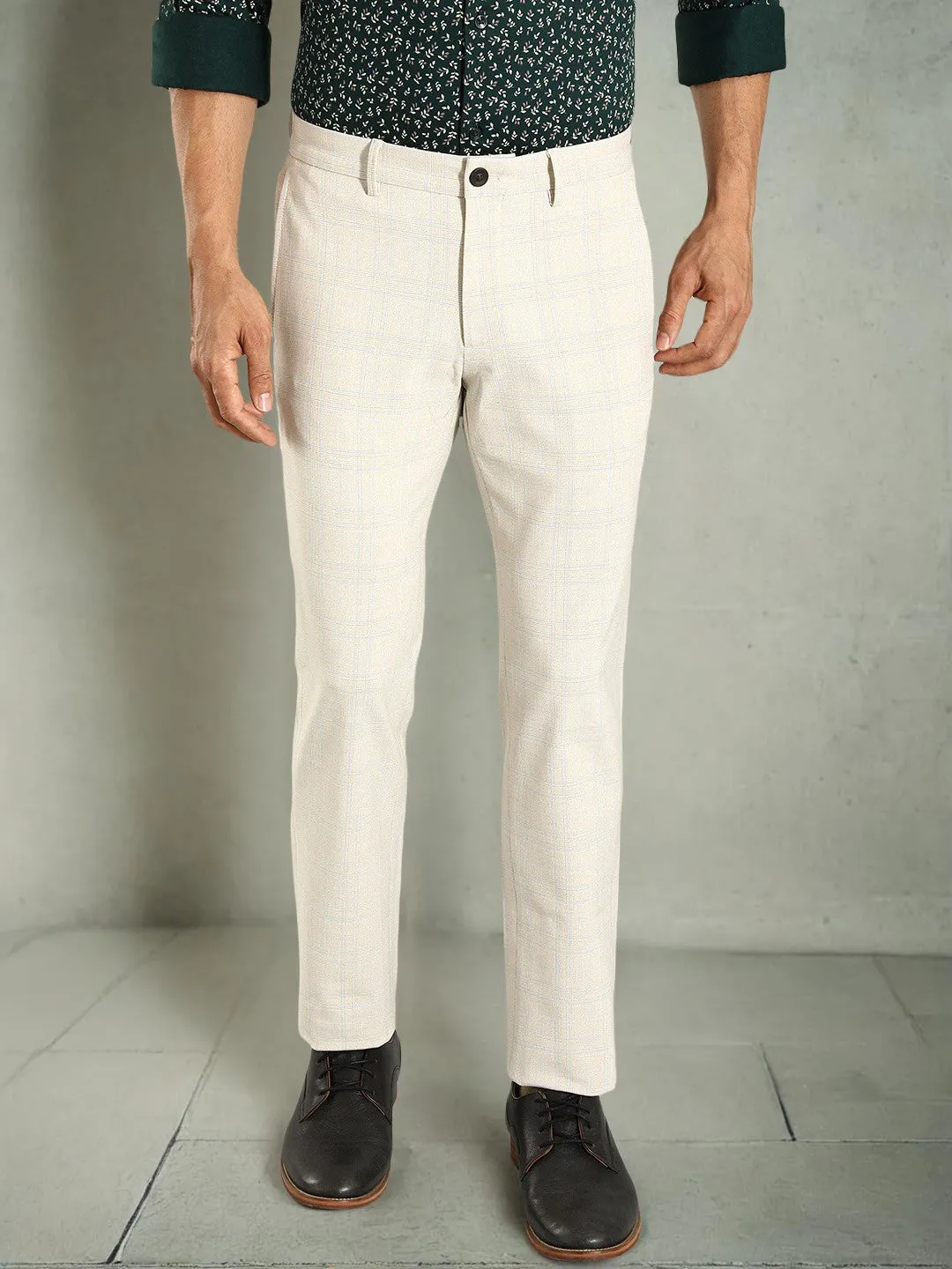 Men Brooklyn Fit Polyester Blend Trouser