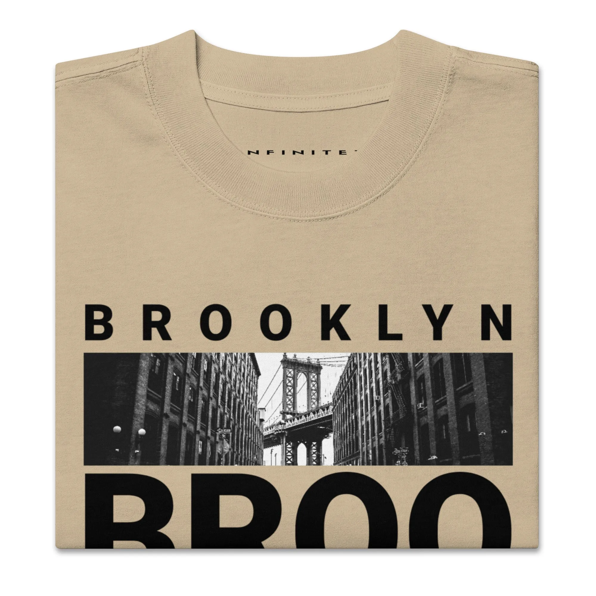 Men's Brooklyn NY City Theme Oversized Faded T-shirt