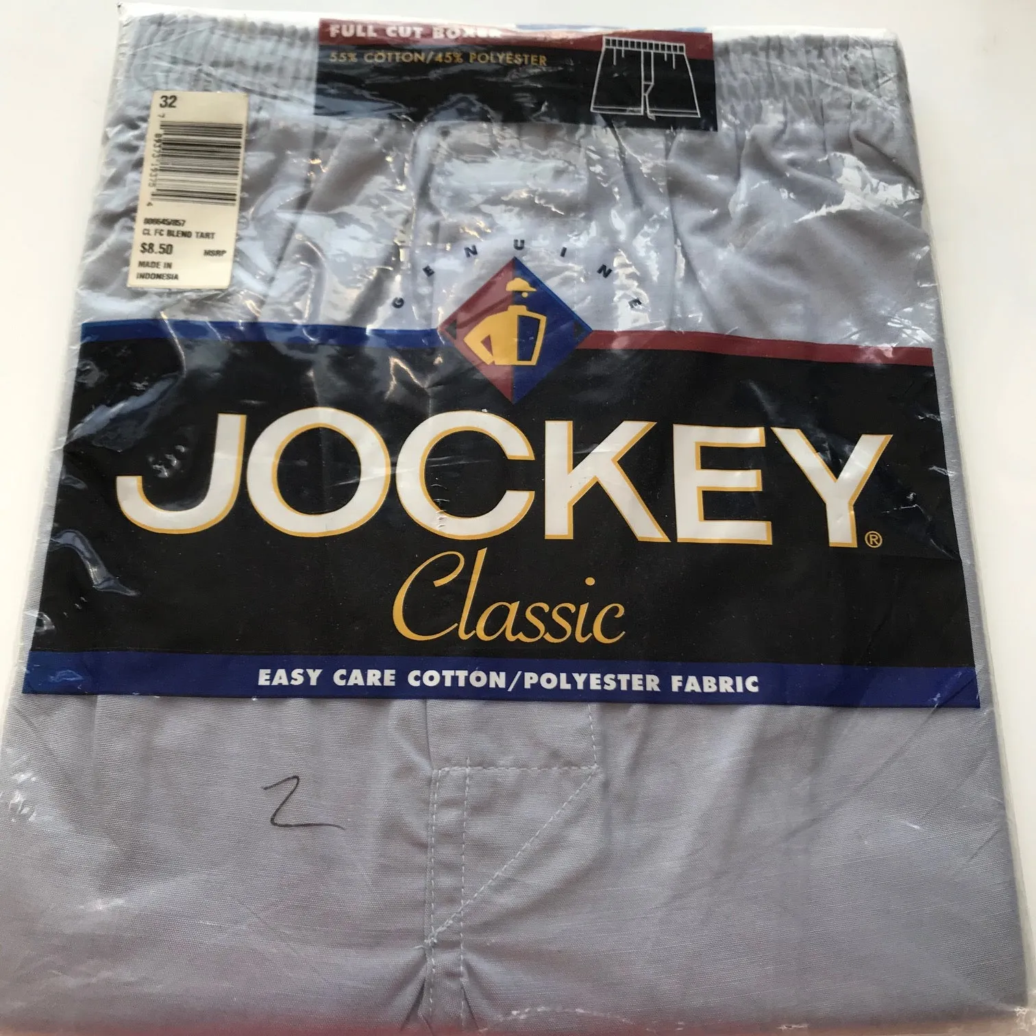 Men's Jockey | Vintage Full Cut Cotton Blend Boxer | Medium Blue