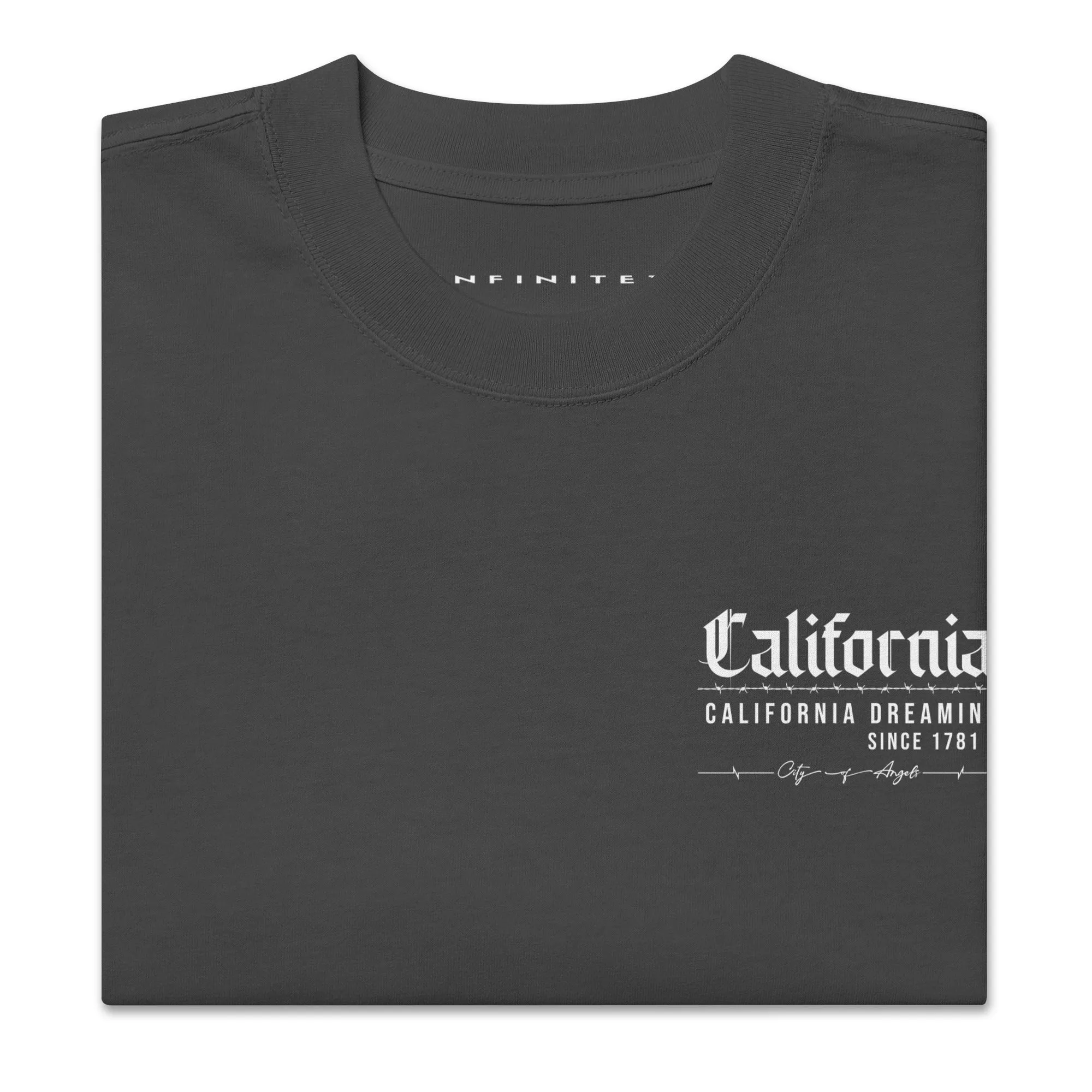 Men's L.A. City Of Angels Theme Oversized Faded T-shirt