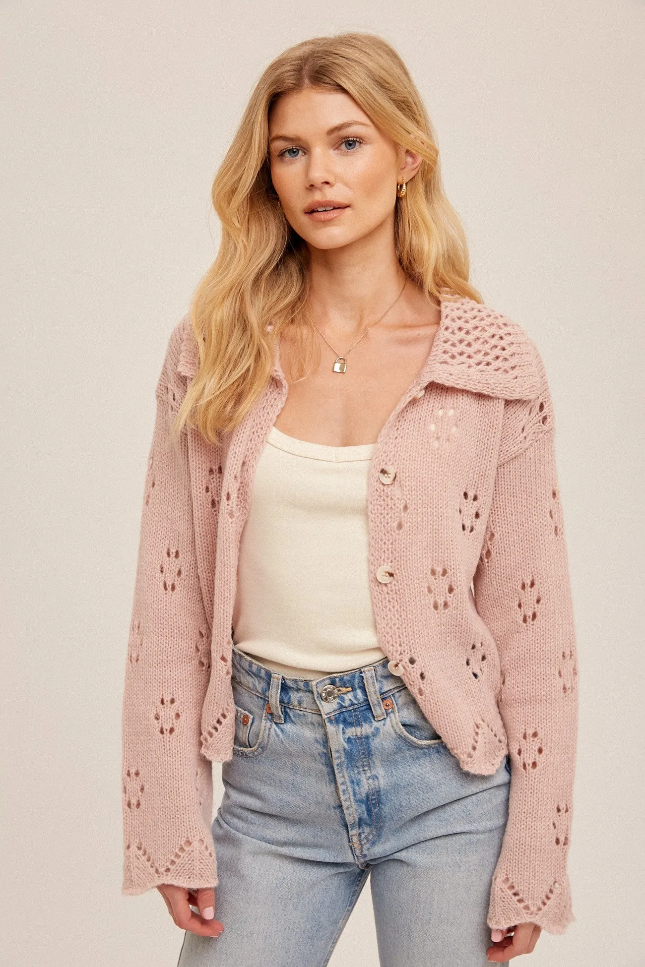 Mia Pointelle Cardigan