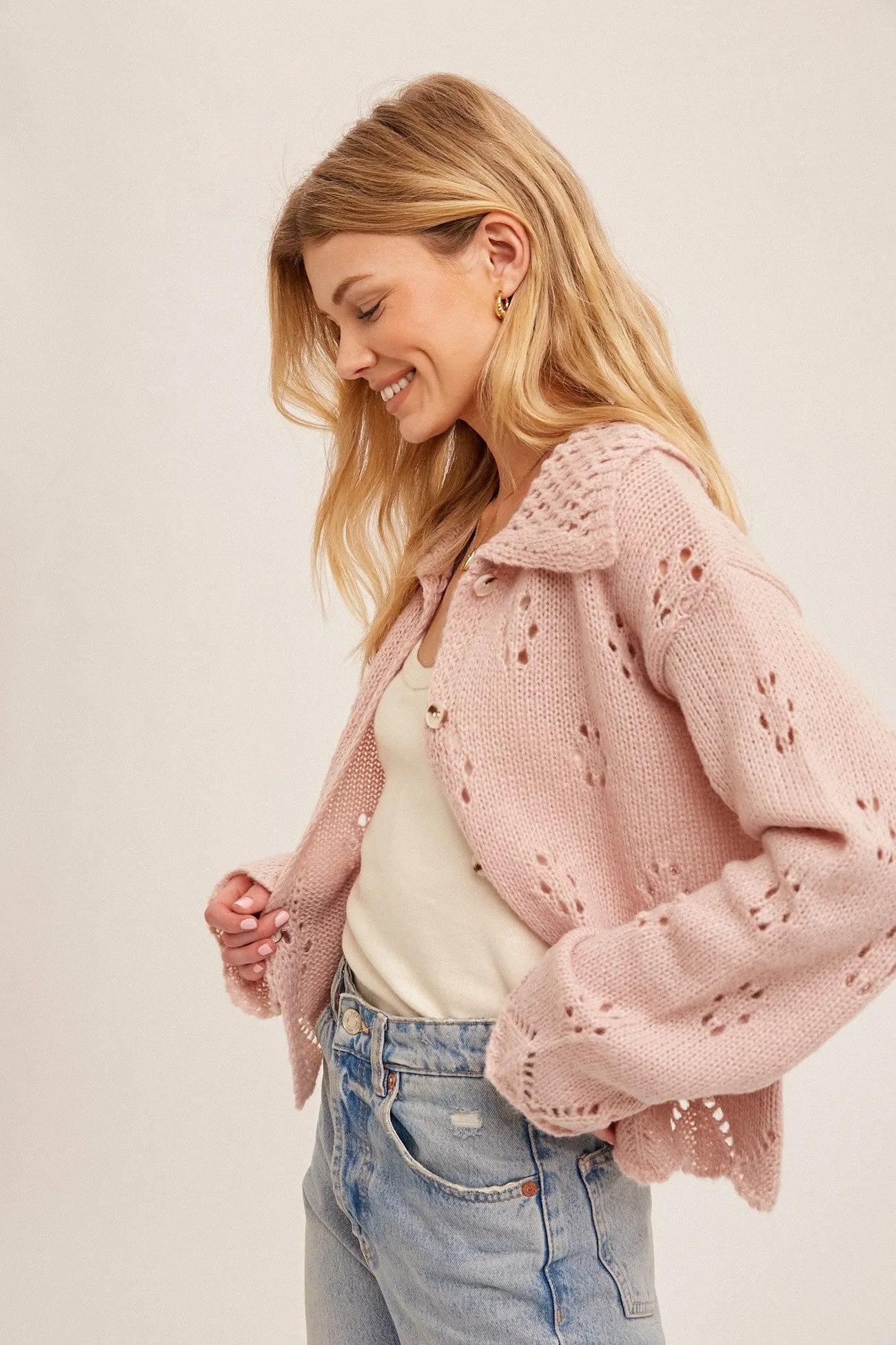 Mia Pointelle Cardigan