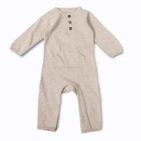 Milan Kangaroo Pocket Organic Sweater Knit Baby Jumpsuit