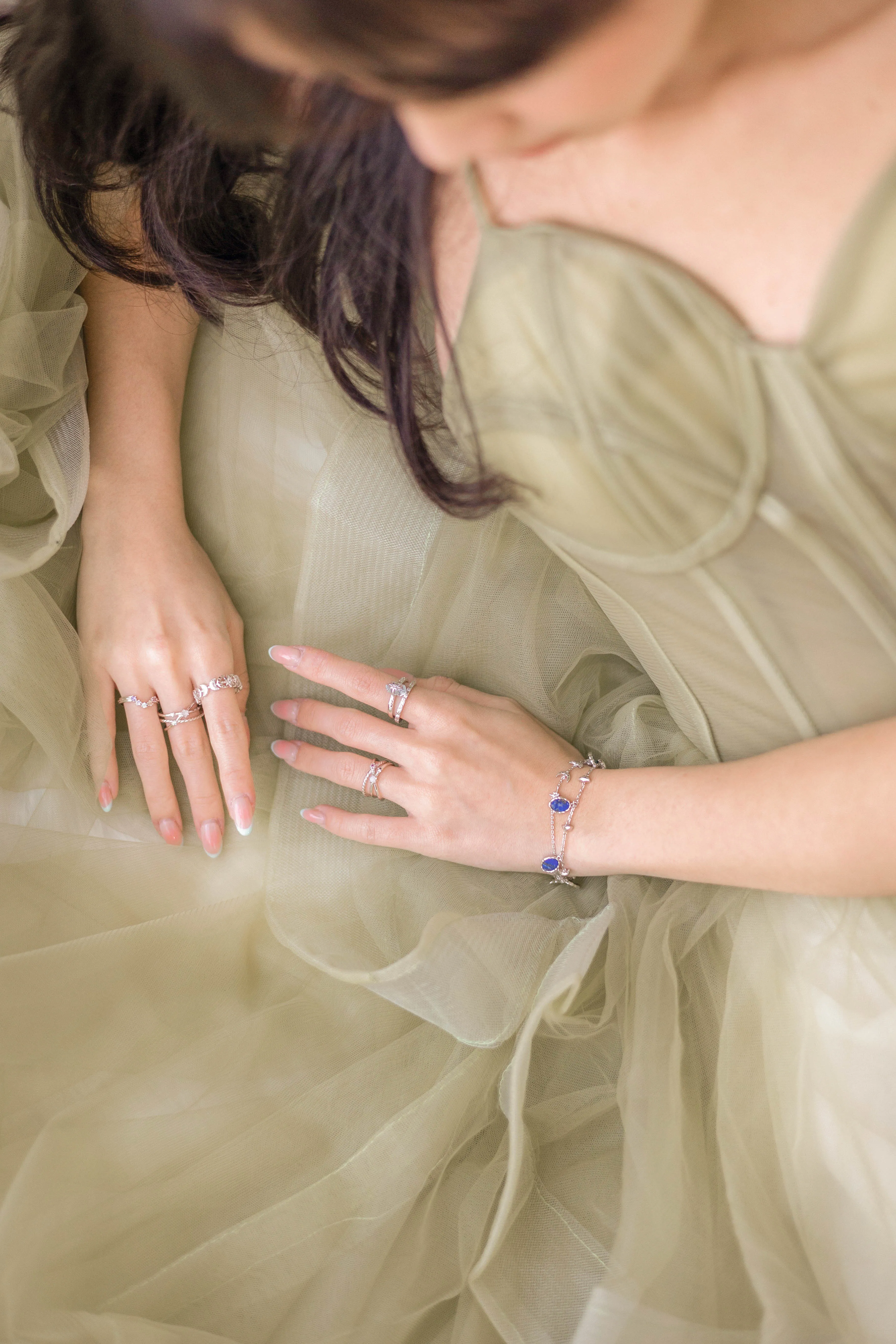 Moonstone Silver Ring - Moon Phases