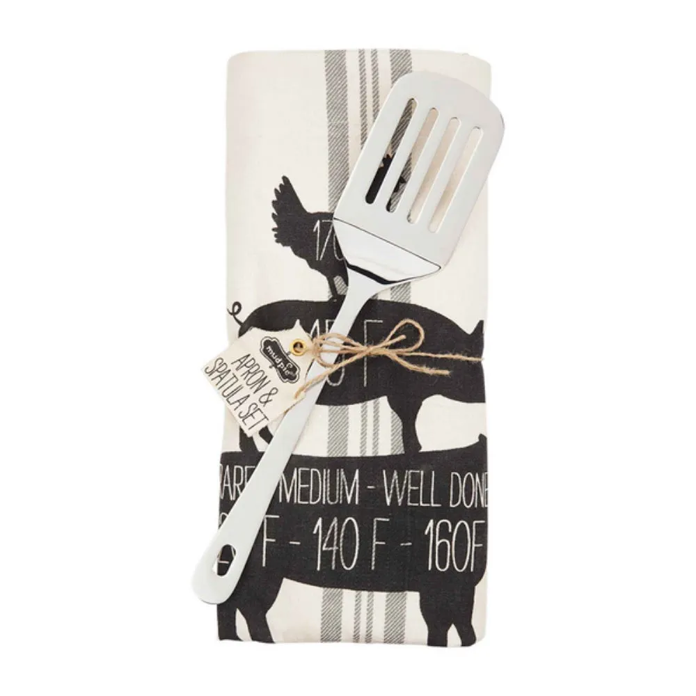 Mud Pie Grill Apron & Spatula Set