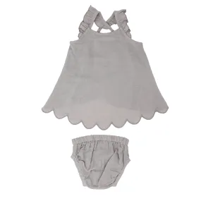 Muslin Tunic Top & Bloomer Bottom Set in Cloud