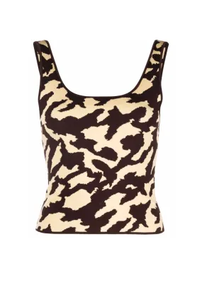 Nanushka Sabrina Jacquard Tank Top - Brown/ Wax