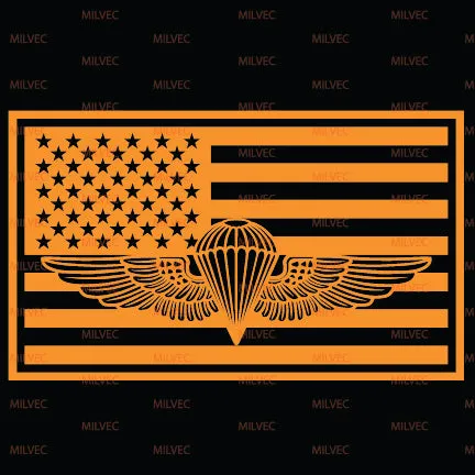 Naval Parachutist badge in Flag Vinyl Decal