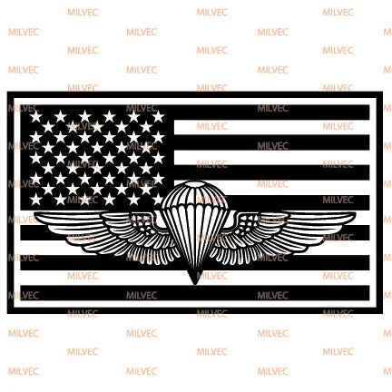 Naval Parachutist badge in Flag Vinyl Decal