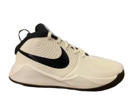 Nike Team Hustle 9 AQ4224 100 white black boys basketball shoe