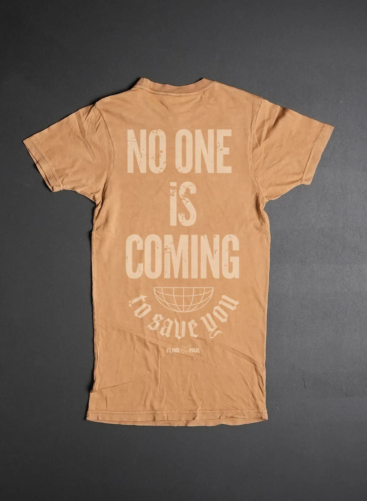 NO ONE IS COMING OVERSIZED TEE- CAMEL