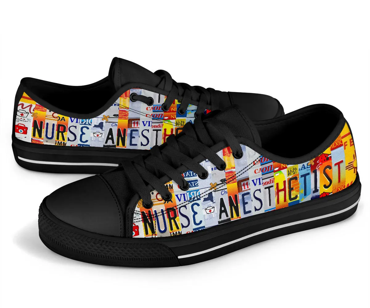 Nurse Anesthetist Low Top License Plate Shoes