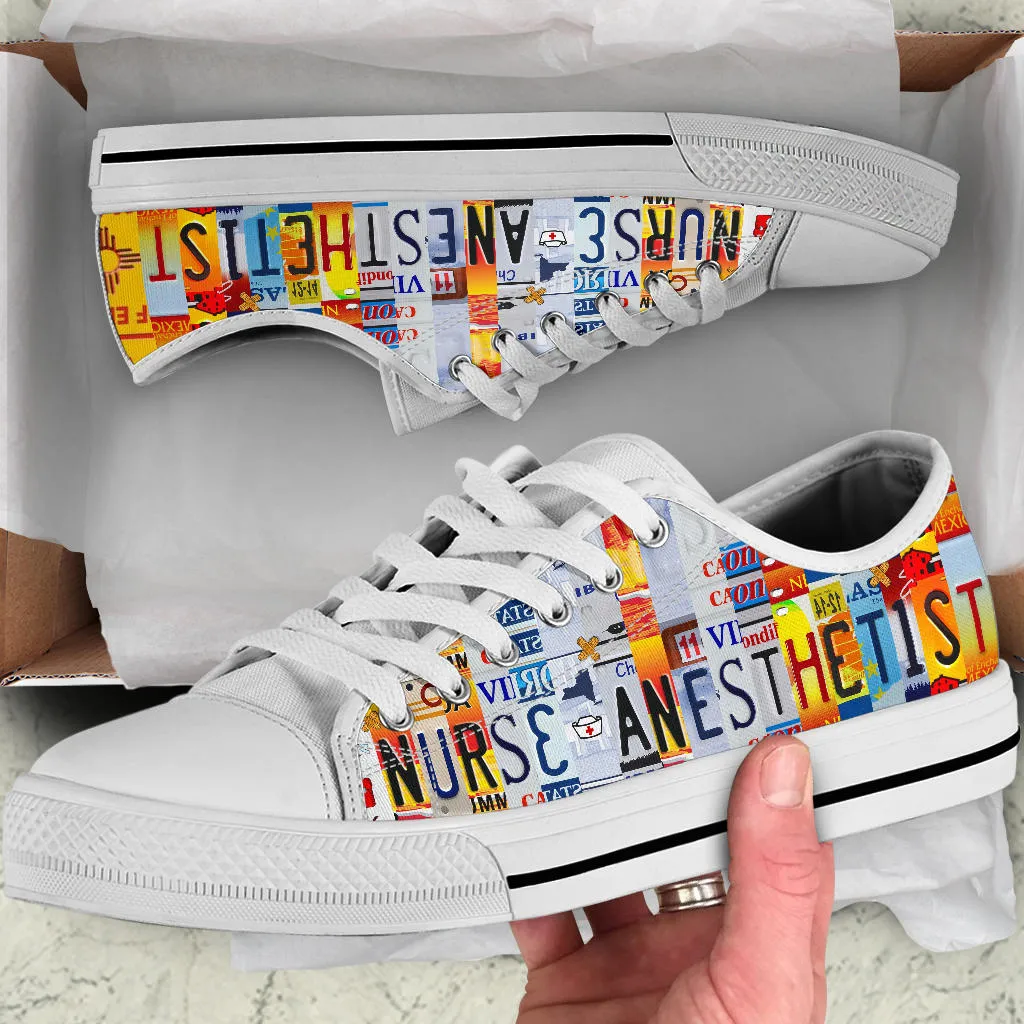 Nurse Anesthetist Low Top License Plate Shoes