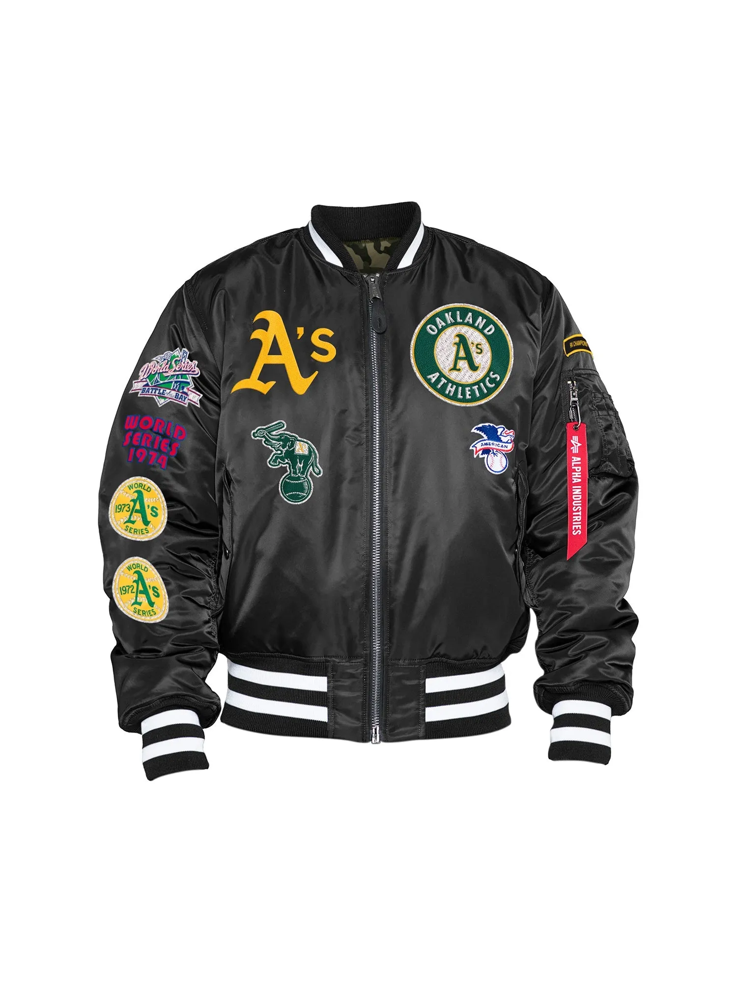 OAKLAND ATHLETICS X ALPHA X NEW ERA MA-1 BOMBER JACKET