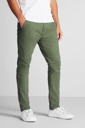 Officer Slim fit chino pant in a textured dobby comfort stretch - Olive