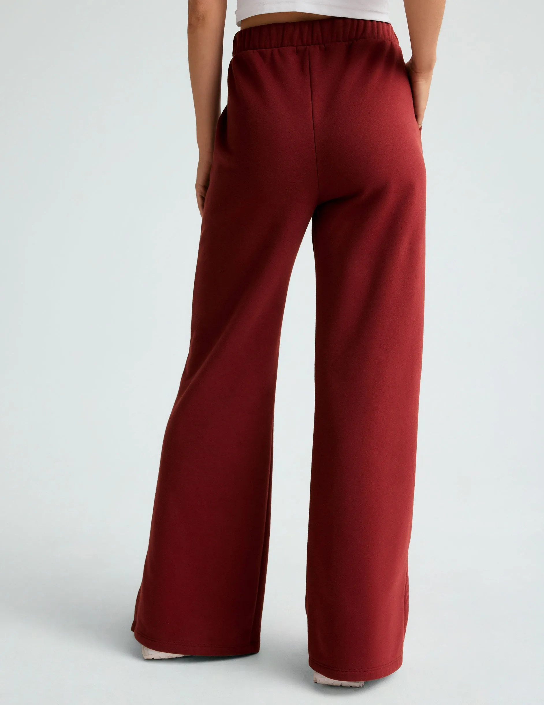 Open Ended Mid Rise Wide Leg Pant