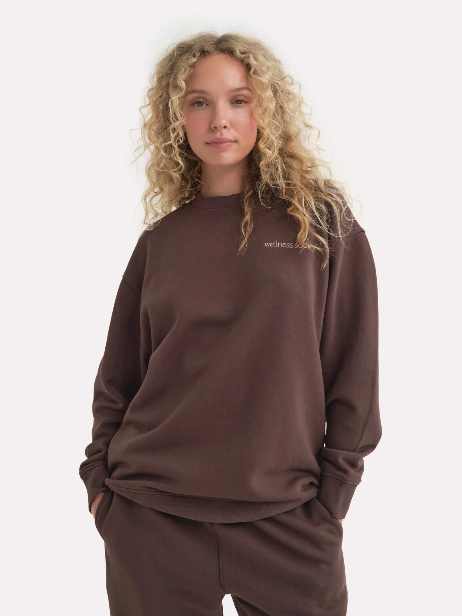 Organic Fleece Embroidered Oversized Sweatshirt