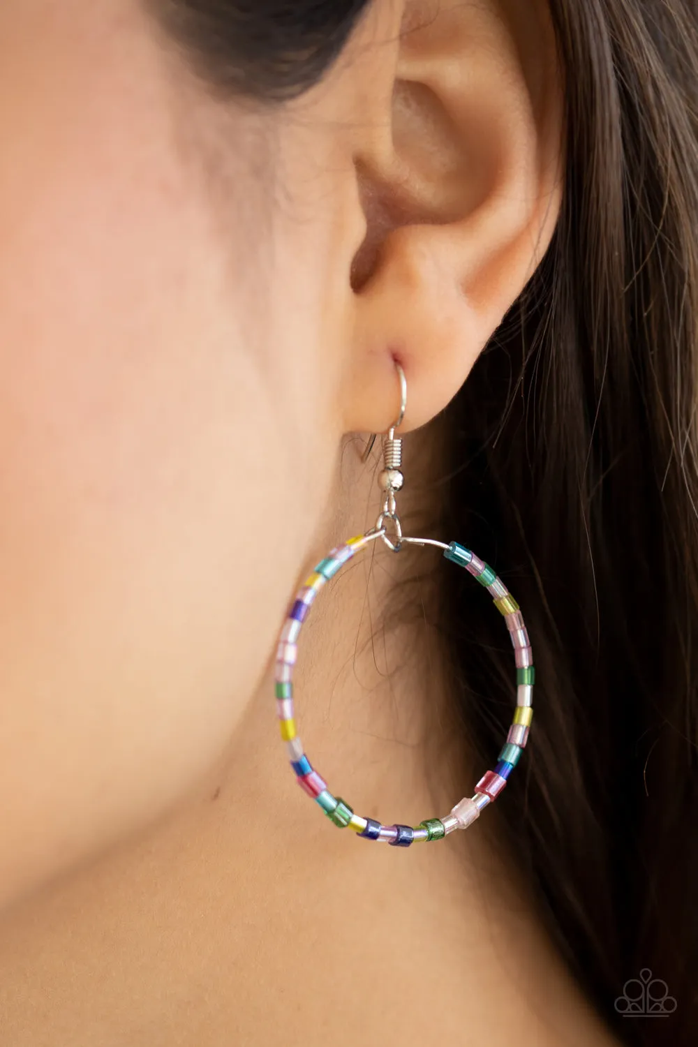 Paparazzi Colorfully Curvy - Multi Earrings