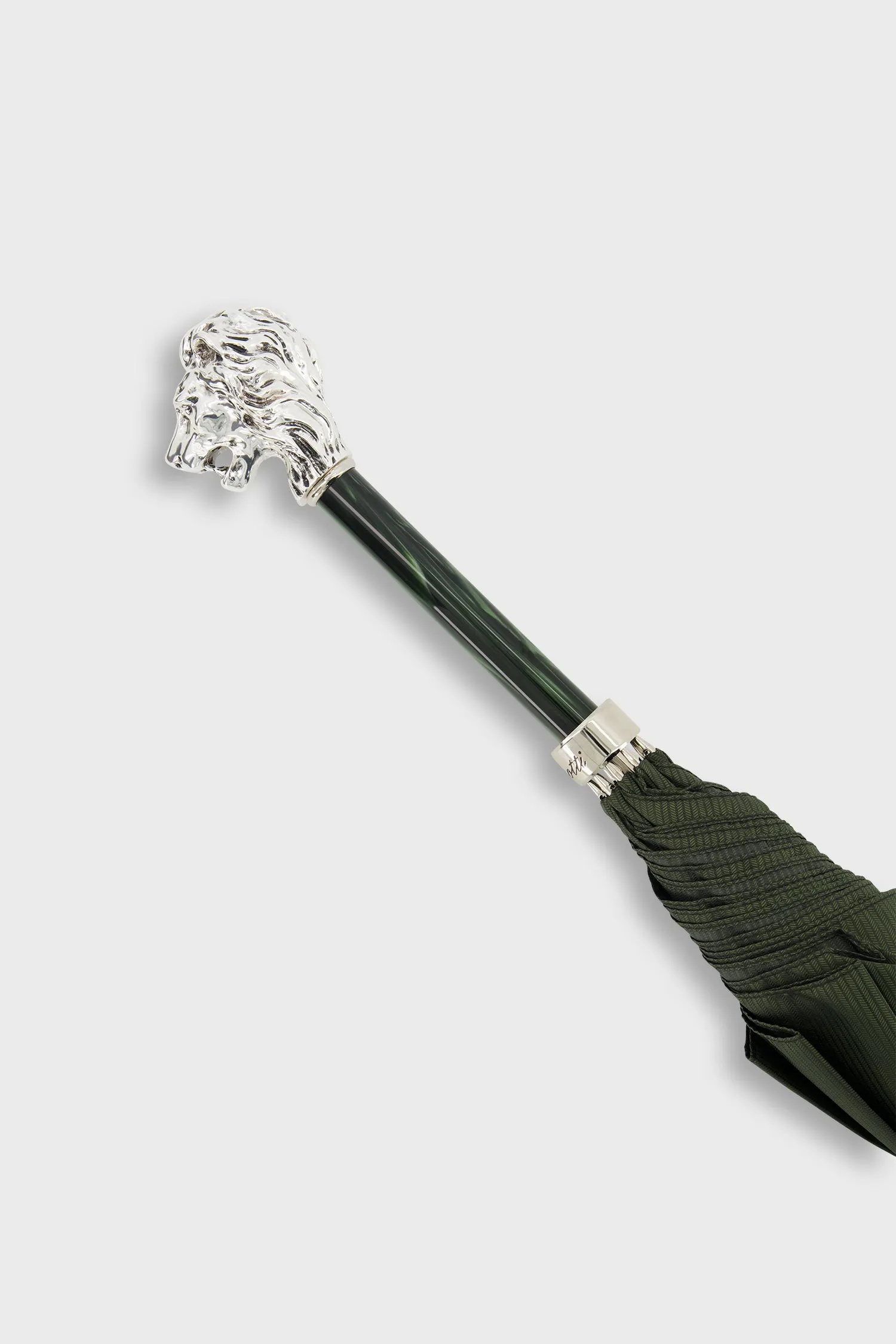 Pasotti Green/Silver Lion Umbrella