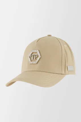 Philipp Plein Beige Crystal Hexagon Cap