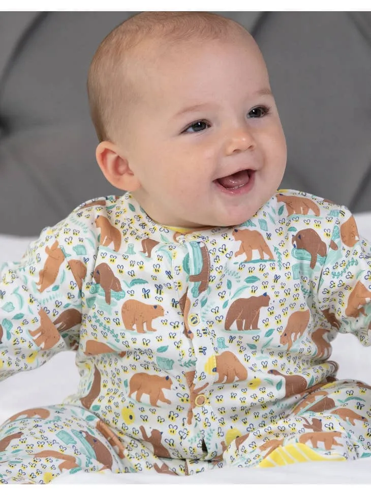 Piccalilly Footed Sleepsuit - Bears - Organic & Fair Trade