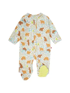 Piccalilly Footed Sleepsuit - Bears - Organic & Fair Trade