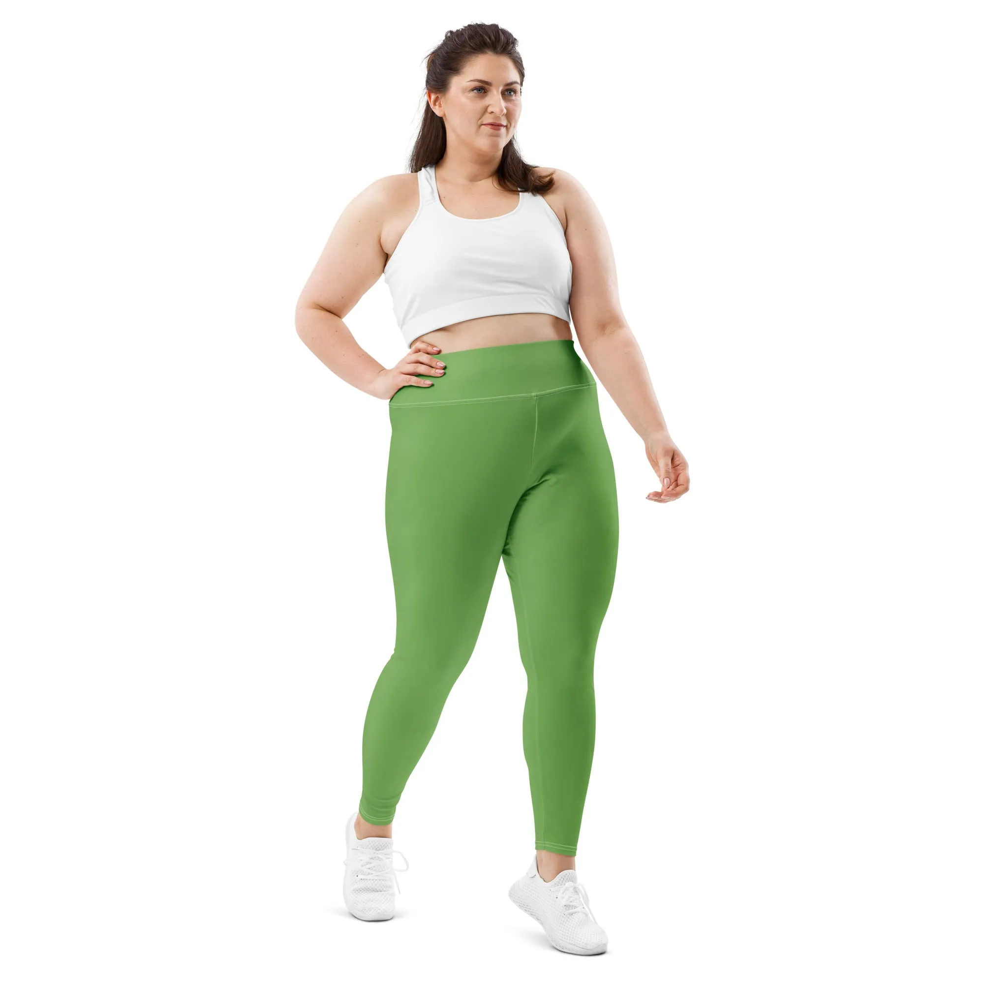 Plus Size Leggings Green Apple