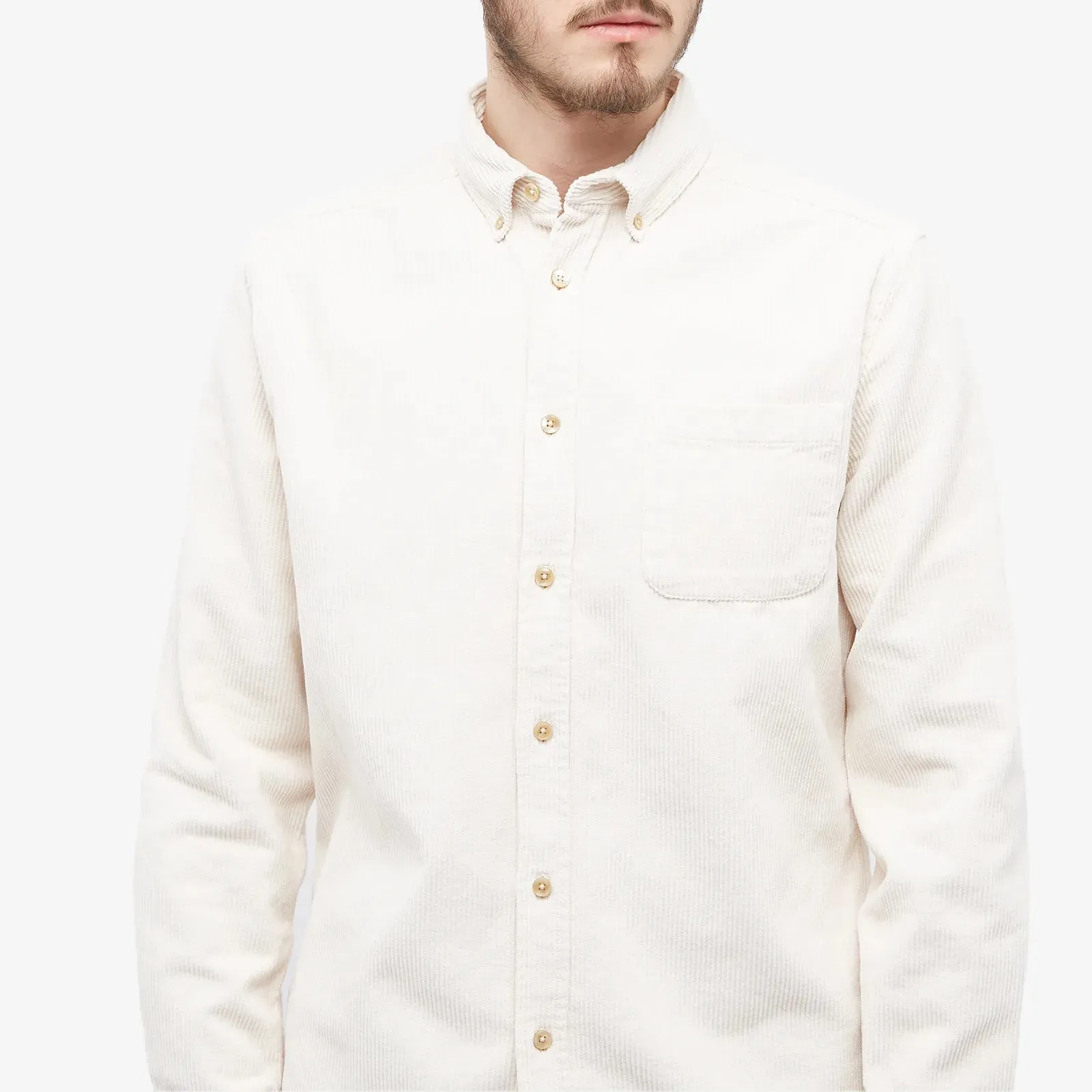 PORTUGUESE FLANNEL Lobo Ecru Corduroy Shirt