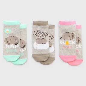 Pusheen - 3 Pack Lazy Ankle Socks