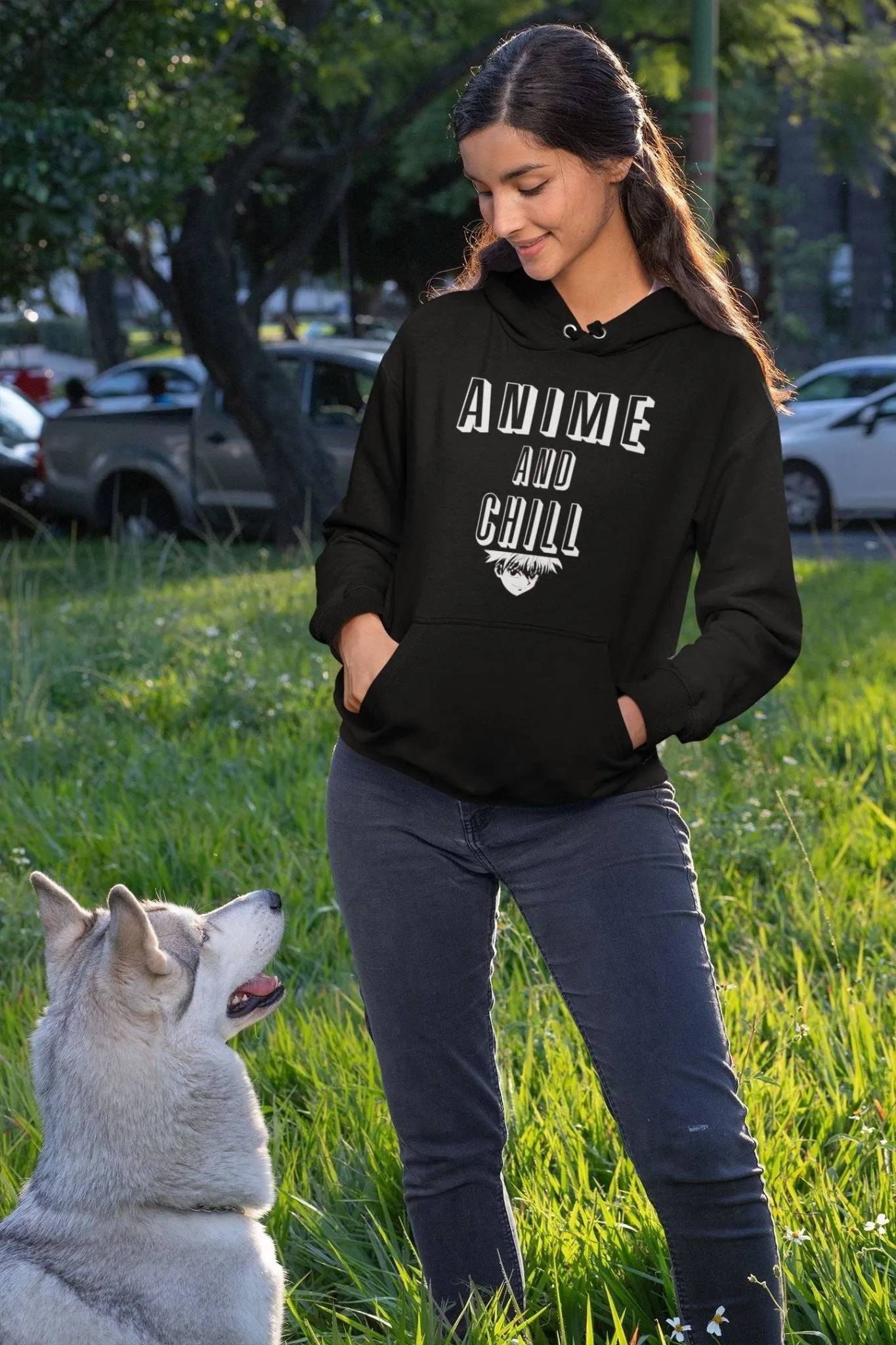 "Anime And Chill" Basic Hoodie