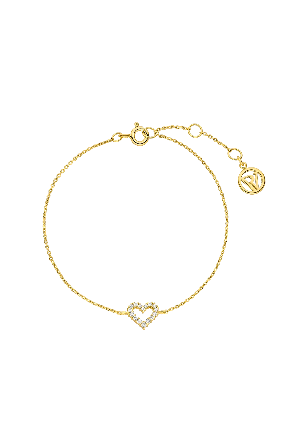 Radiant Heart Bracelet 14K Gold Plated