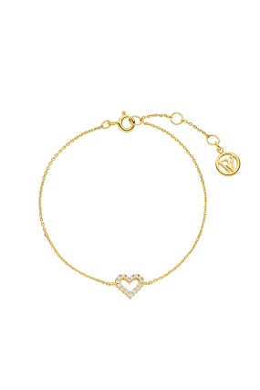 Radiant Heart Bracelet 14K Gold Plated