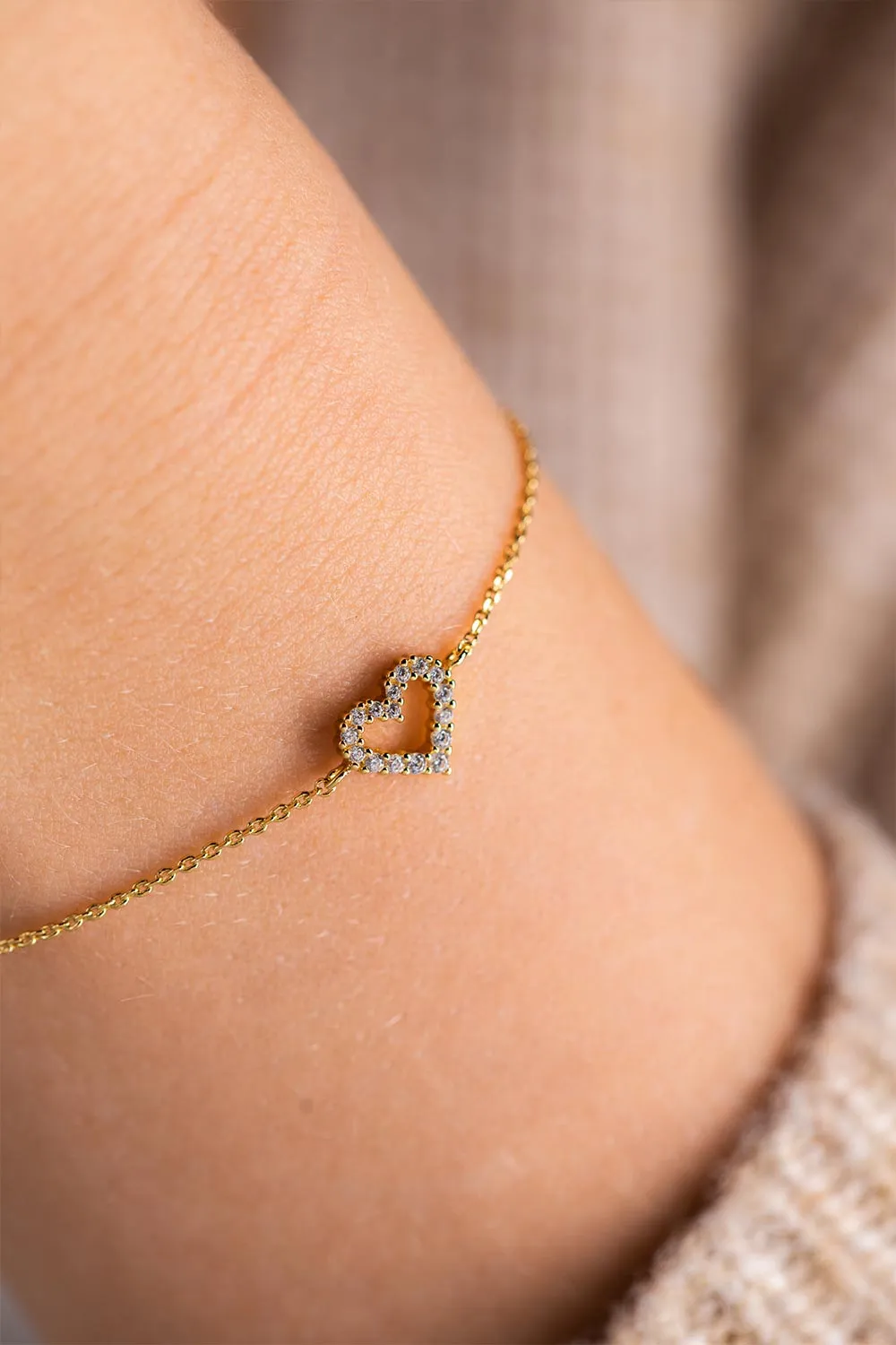 Radiant Heart Bracelet 14K Gold Plated