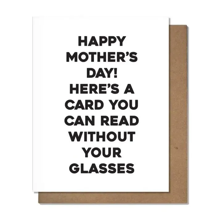 Read Without Glasses Mother's Day Greeting Card