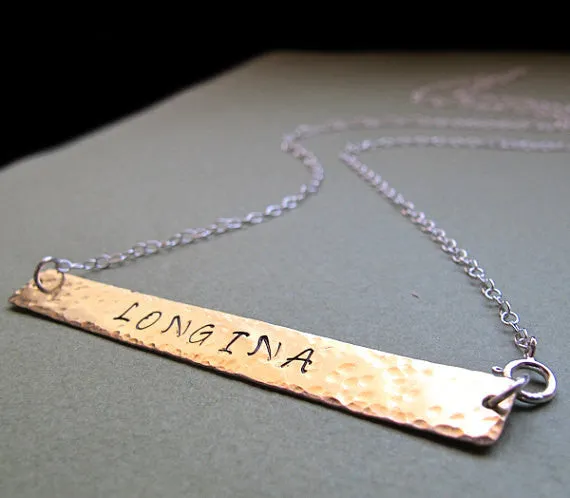 Rectangular Pendant Name Necklace