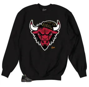 Retro 8 Air Raid Sweater - Rasta Bull - Black