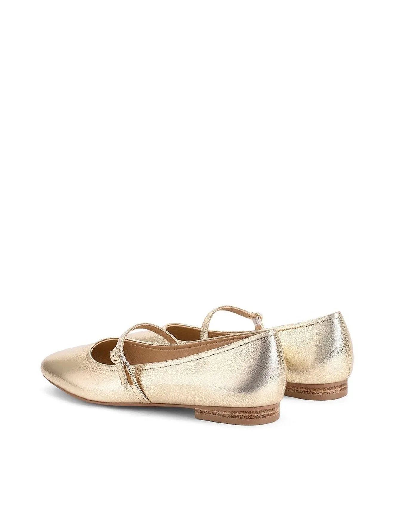 Rey Mary Jane Ballet - Gold Metallic Leather