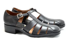 Roman Sandal | Black | calf