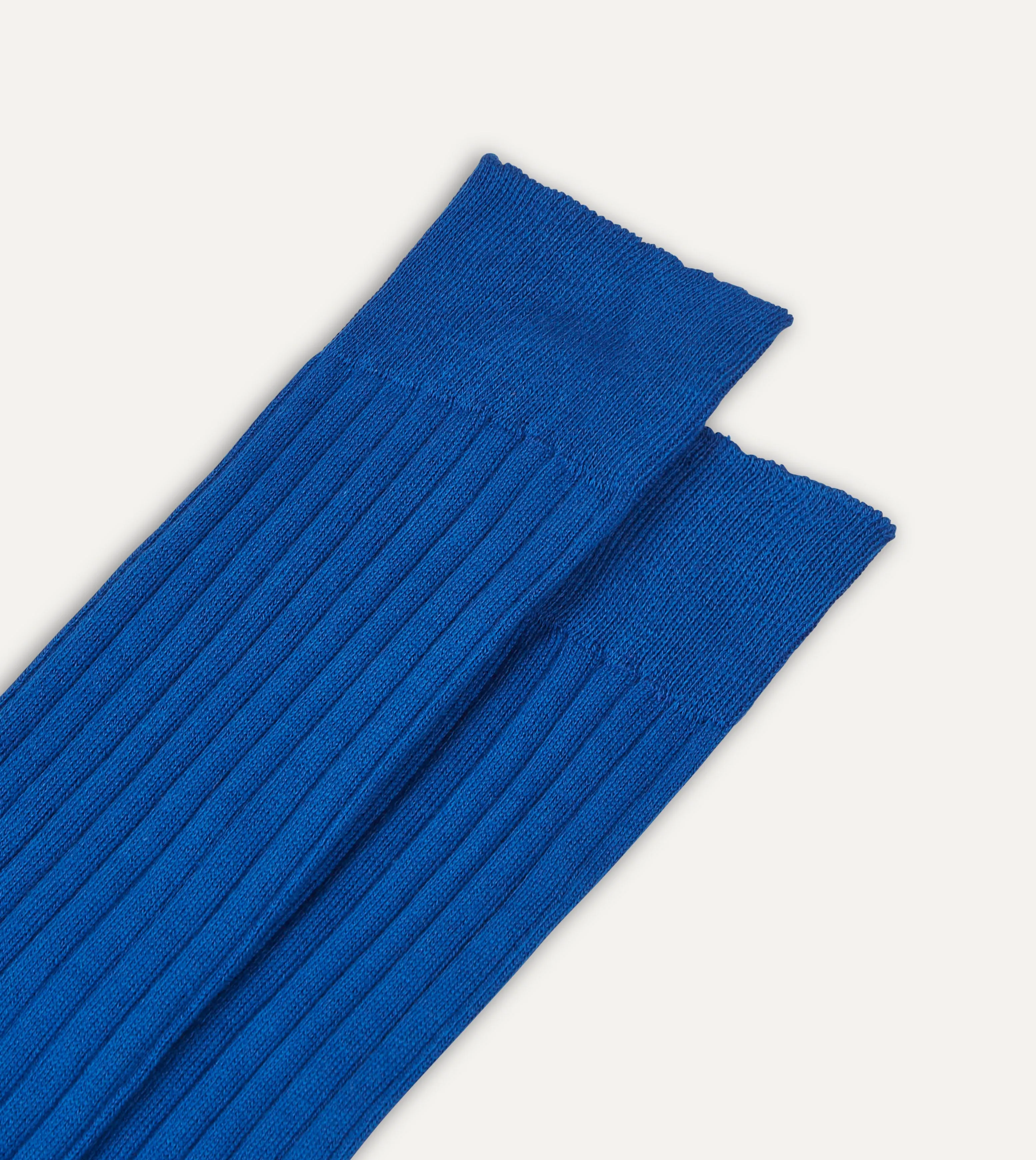 Royal Blue Cotton Over-the-Calf Socks