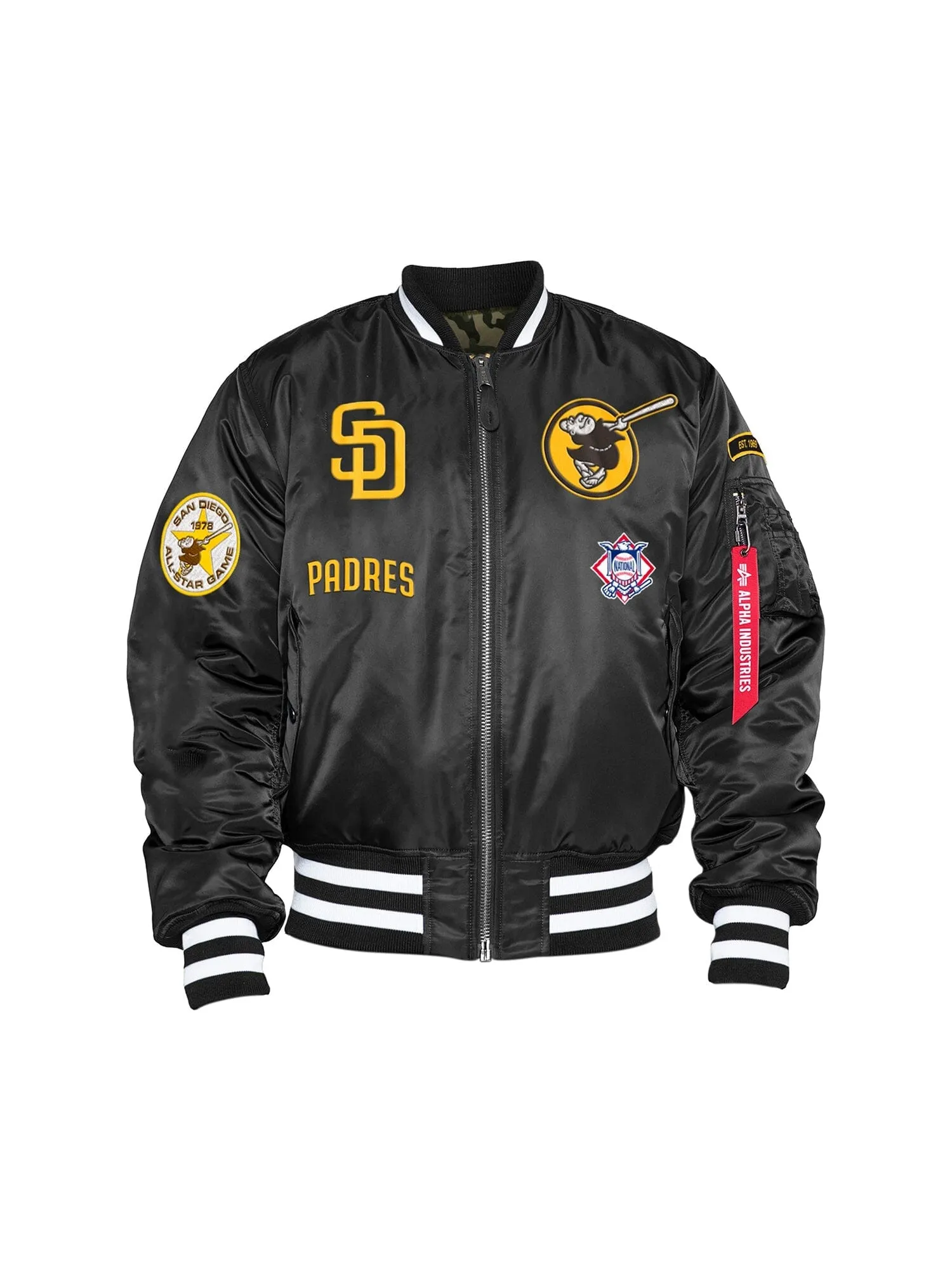 SAN DIEGO PADRES X ALPHA X NEW ERA MA-1 BOMBER JACKET