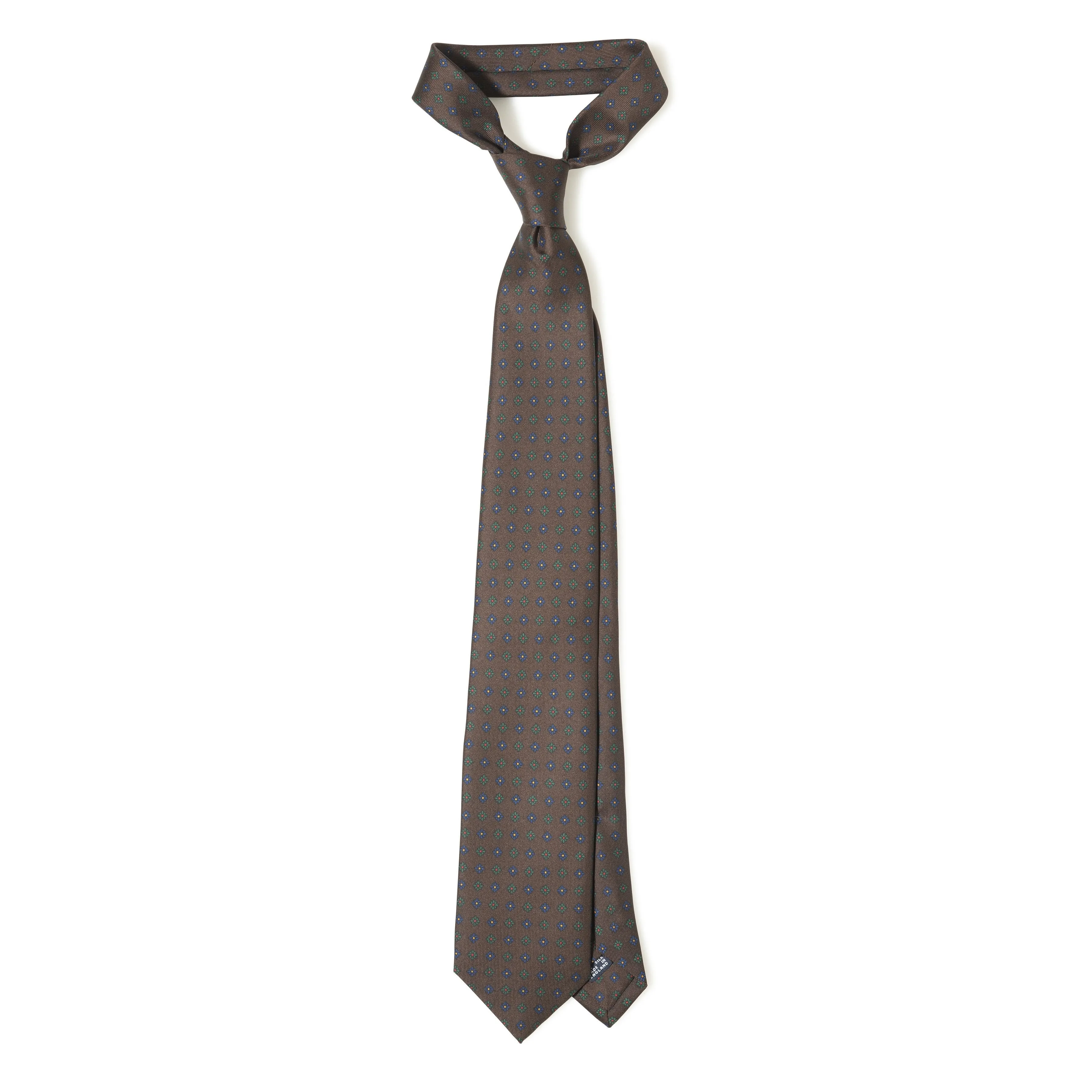 Silk Foulard Print Self-tip Tie